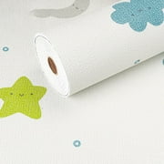 Textured Wallpaper Cartoon Pattern Self Adhesive Wallpaper for Walls Embossed Wallpaper for Bedroom Thick Wallpaper for Textured Wall Waterproof Sticky Back Vinyl Foam for Rooms 50x280cm - star